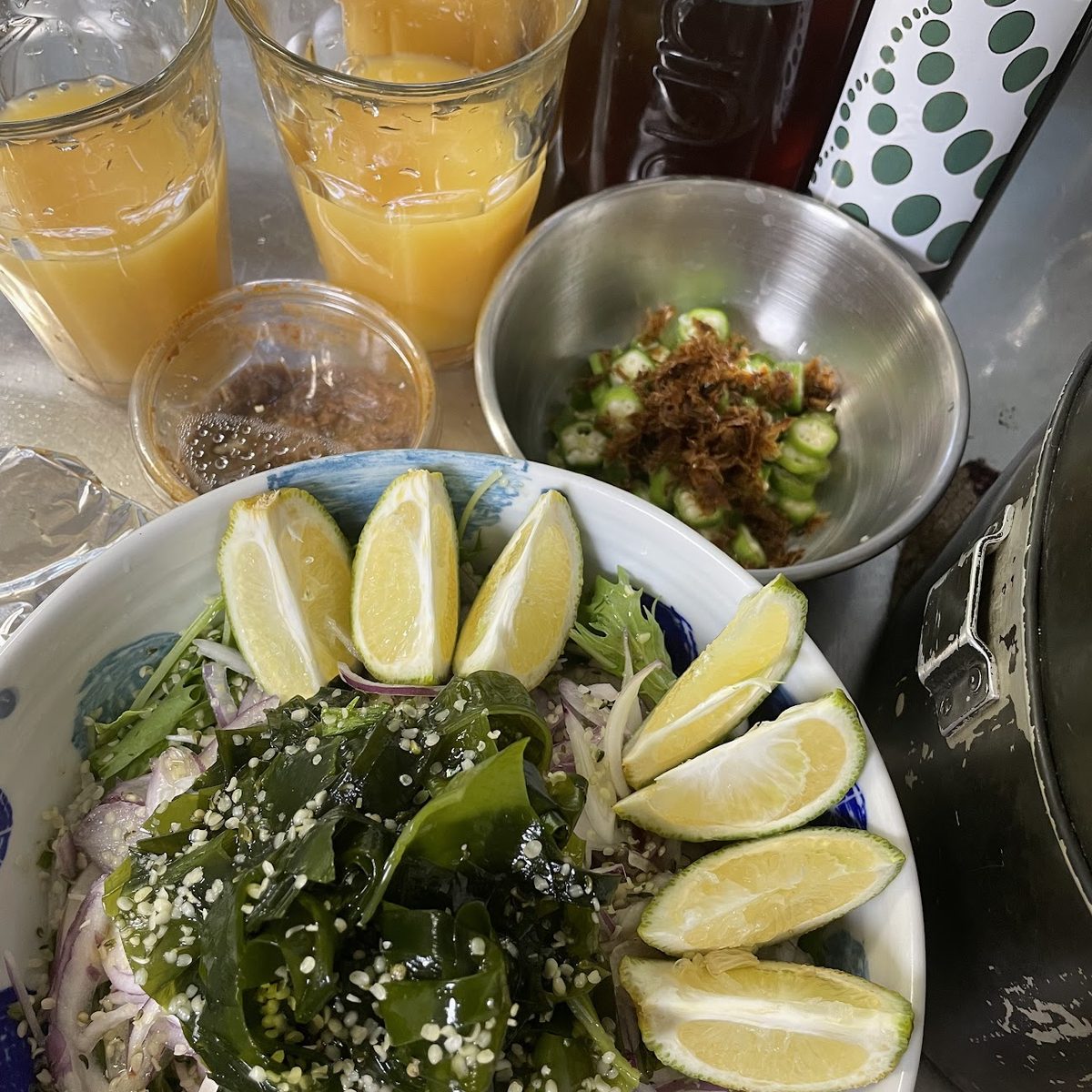 採れた野菜をつかった食事